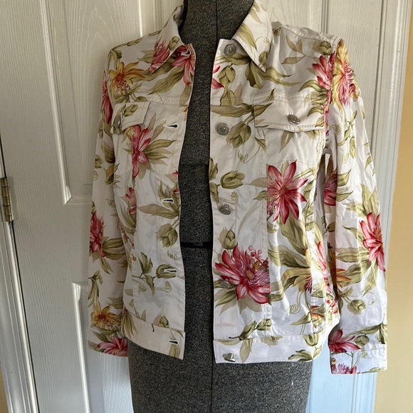 Jackets & Blazers - Floral Jean Jacket